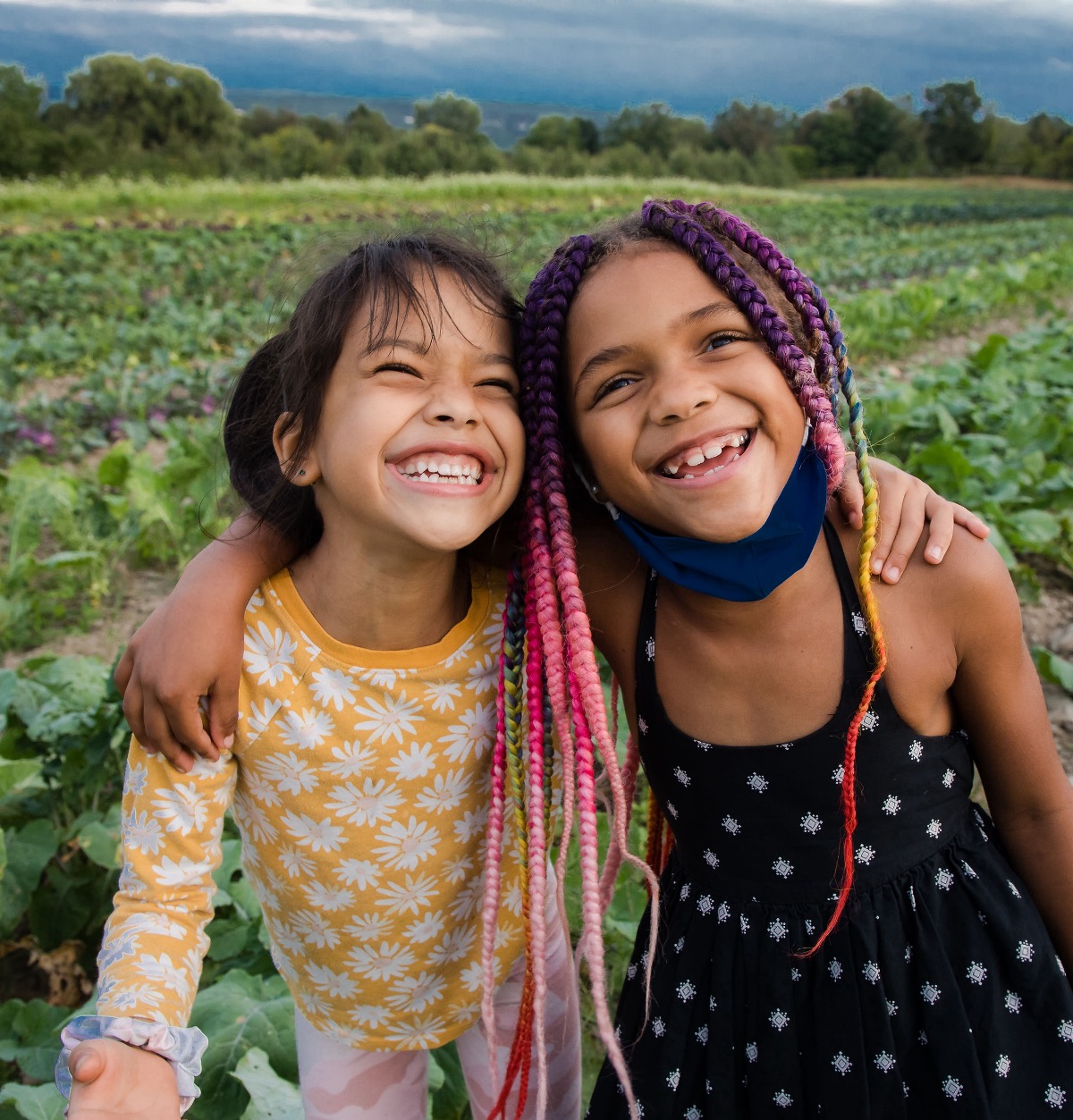 Kids in farm fields